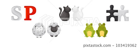 Salt and Pepper Shaker or Pot as Ceramic Shaped Condiment Dispenser Vector Set Salt and Pepper Shaker or Pot as Ceramic Shaped Condiment Dispenser Vector Set 103419362