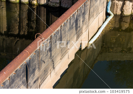 Reinforced concrete structure of the water intake on the river Protva, Russia Reinforced concrete structure of the water intake on the river Protva, Russia 103419575