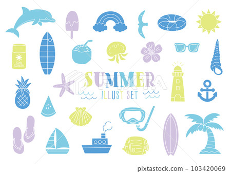 受夏日大海啟發的手繪插圖/矢量圖 受夏日大海啟發的手繪插圖/矢量圖 103420069