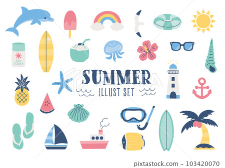 Hand-drawn illustrations/vectors inspired by the summer sea 103420070
