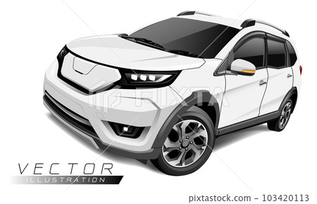 Realistic white sport two tone luxury car set on grey metallic background vector Realistic white sport two tone luxury car set on grey metallic background vector 103420113