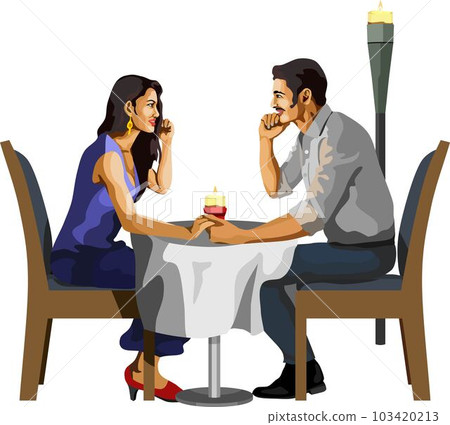 Romantic Couple Dinner Candle Light 103420213