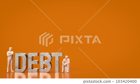 The man figure and debt text for Business concept 3d rendering The man figure and debt text for Business concept 3d rendering 103420400