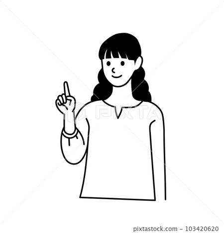 解釋的女人的矢量線圖 解釋的女人的矢量線圖 103420620