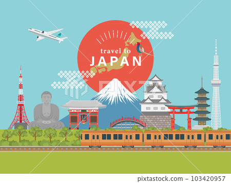 行駛在日本街頭的火車 行駛在日本街頭的火車 103420957