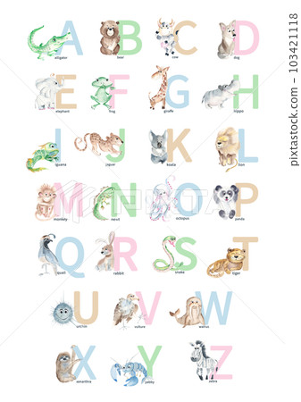 Watercolor hand drawn cute latin animal... - Stock Illustration ...