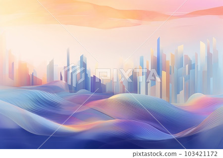 Abstract building in city pastel tone vibe. Business background concept. 103421172