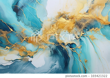 Natural luxury abstract fluid art painting in alcohol ink technique. 103421322