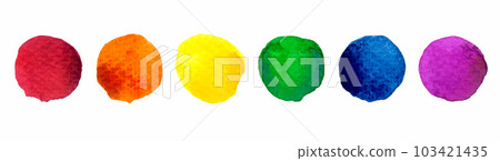 Watercolor Hand Painted Colorful Rainbow Set. Pride Flag Circles Isolated Watercolor Hand Painted Colorful Rainbow Set. Pride Flag Circles Isolated 103421435