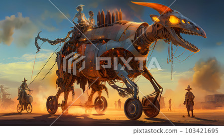 Illustration of the Burning Man Festival in the Black Rock Desert in Nevada, USA Illustration of the Burning Man Festival in the Black Rock Desert in Nevada, USA 103421695