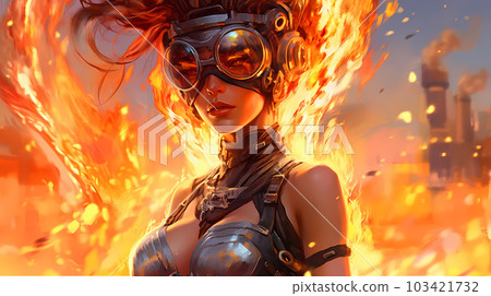 Illustration of the Burning Man Festival in the Black Rock Desert in Nevada, USA Illustration of the Burning Man Festival in the Black Rock Desert in Nevada, USA 103421732