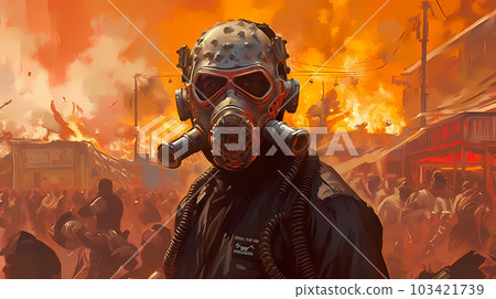 Illustration of the Burning Man Festival in the Black Rock Desert in Nevada, USA Illustration of the Burning Man Festival in the Black Rock Desert in Nevada, USA 103421739