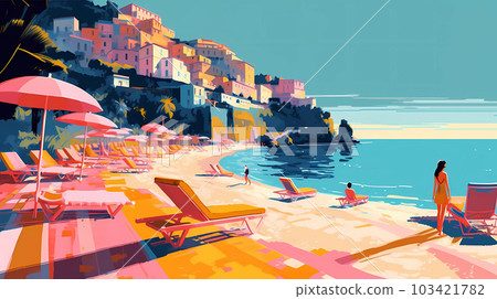 Morning view of the small town of Amalfi on the Mediterranean coast, Italy Morning view of the small town of Amalfi on the Mediterranean coast, Italy 103421782