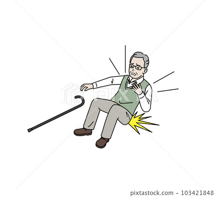 跌倒或跌倒的老人，老人 103421848