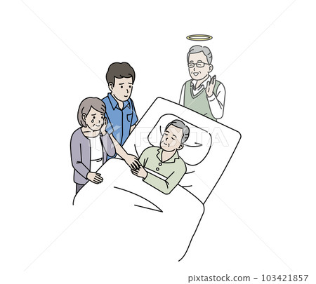 Elderly man who is cared for by his family 103421857