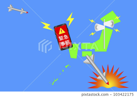朝鮮發射導彈時向智能手機發送 J 警報的圖像。 103422175