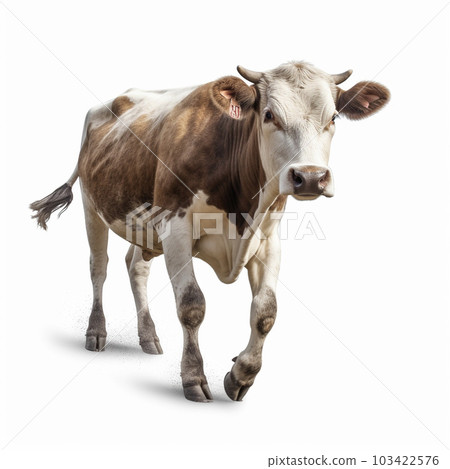 Cow (cow, dairy cow) White background AI-generated image Generative AI 103422576