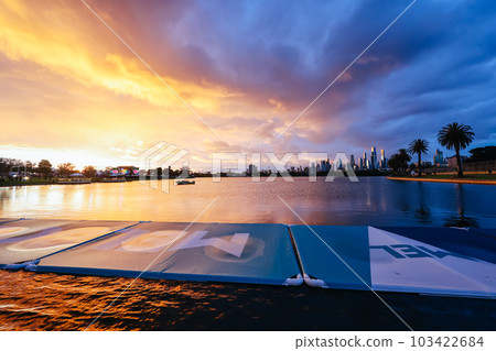 Albert Park at Sunset in Australia 103422684