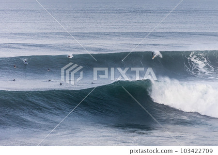 Surfers at Bells Beach in Australia Surfers at Bells Beach in Australia 103422709