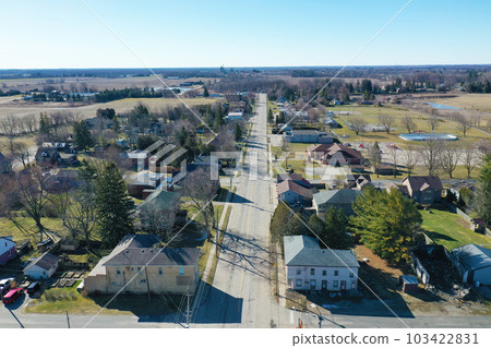 Aerial scene of Princeton, Ontario, Canada in spring Aerial scene of Princeton, Ontario, Canada in spring 103422831