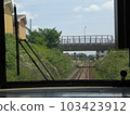 一列單人列車，在鄉村的一條軌道上永無止境地行駛 103423912
