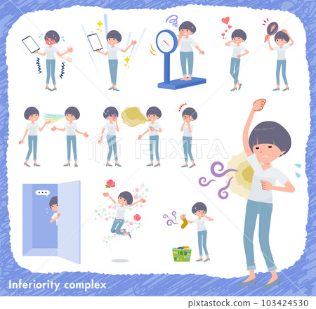 一套 T 卹混搭頭髮女人自卑 103424530