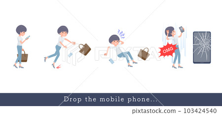 一套會掉智能手機的T卹混搭頭髮女 一套會掉智能手機的T卹混搭頭髮女 103424540
