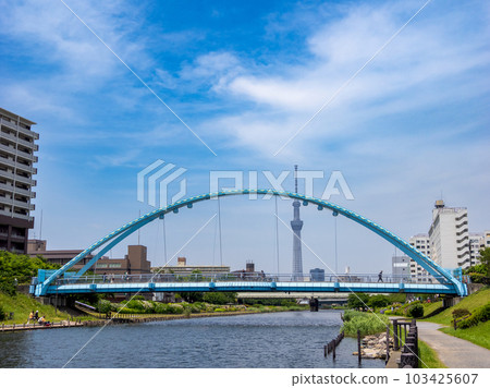 橫跨舊中川和東京晴空塔的“交流橋”（東京都江東區至江戶川區） 103425607