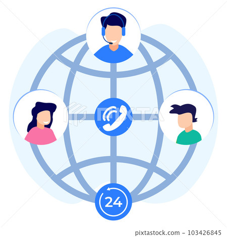 Illustration vector graphic cartoon character of Customer service 103426845