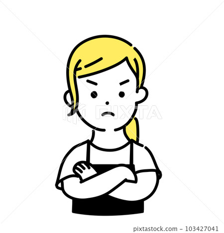 插圖系列可愛的人_女店員_生氣 插圖系列可愛的人_女店員_生氣 103427041