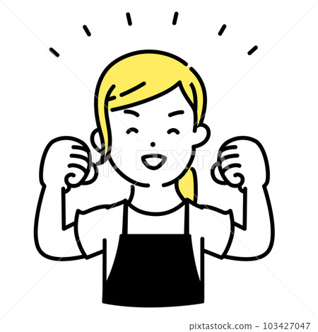 Illustration series of cute people _ Female clerk _ Guts pose 103427047