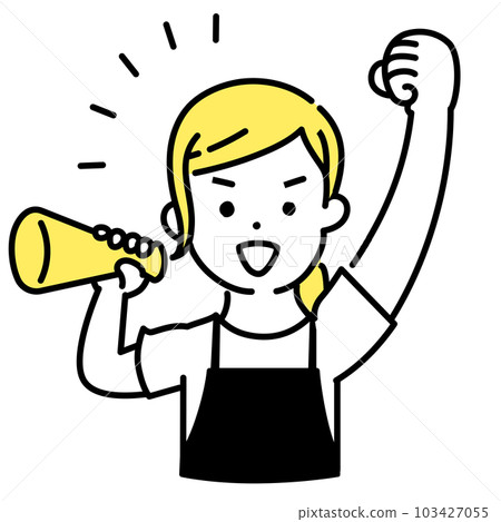 Illustration series of cute people _ female clerk _ support 103427055