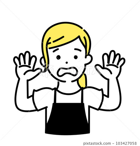 可愛人物插畫系列_女店員_放棄 103427058