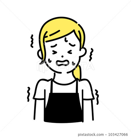 Illustration series of cute people _ female clerk _ scary 103427066
