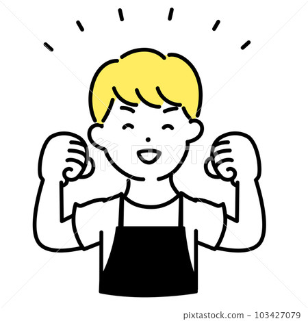 插圖系列可愛的人_男店員_膽量姿勢 103427079