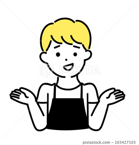 可愛人物插畫系列_男店員_驚奇 可愛人物插畫系列_男店員_驚奇 103427103