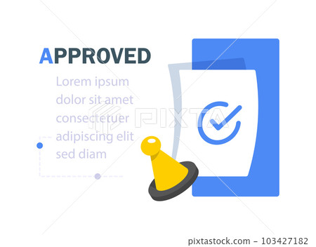 Approved,Approved stamp,Confirmed approved document,flat design icon vector illustration Approved,Approved stamp,Confirmed approved document,flat design icon vector illustration 103427182