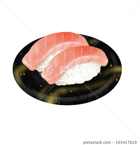 Illustration of sushi on a plate Chutoro Illustration of sushi on a plate Chutoro 103427819