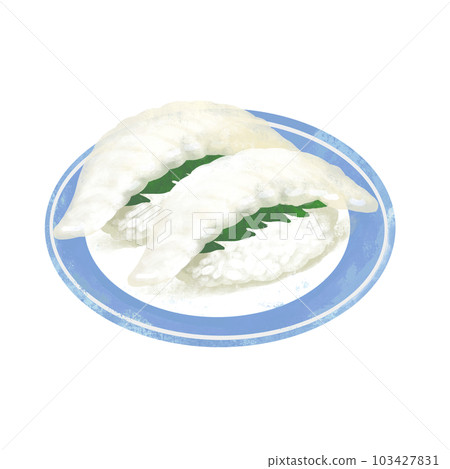 Engawa 盤子上壽司的插圖 103427831