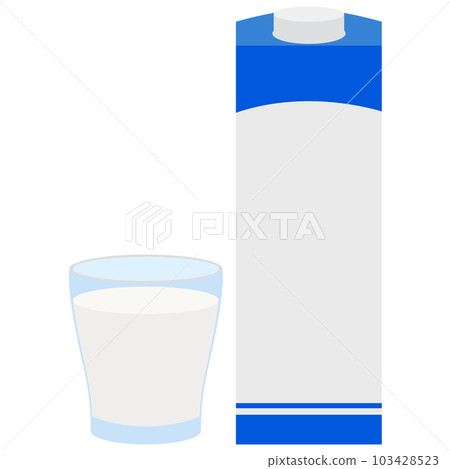 Illustration material vector of milk carton and cup of milk 103428523