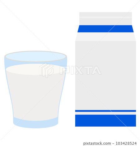 Illustration material vector of milk carton and cup of milk 103428524