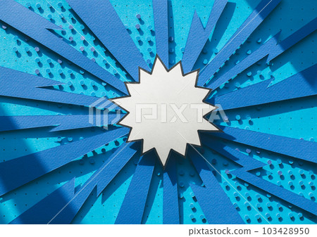 Handmade colorful paper cut speech bubble. Pop art and comic style.  103428950