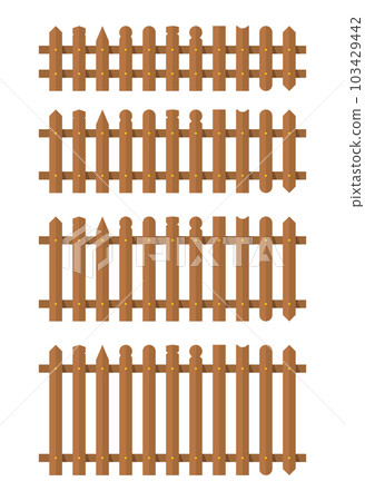ooden fence in flat style vector illustration isolated on white 103429442