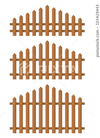 ooden fence in flat style vector illustration isolated on white 103429443