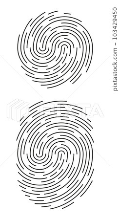 Fingerprint identification symbol icon set in flat style. Security authentication. Vector illustration isolated on white 103429450