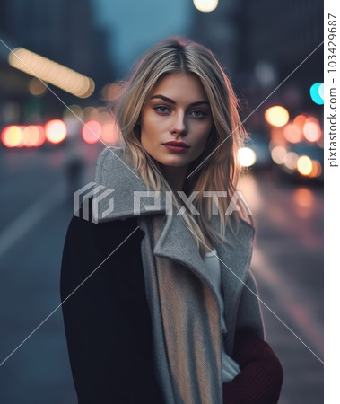 Woman in trendy outfit. Illustration AI Generative 103429687