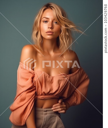 Woman in trendy outfit. Illustration AI Generative 103429768