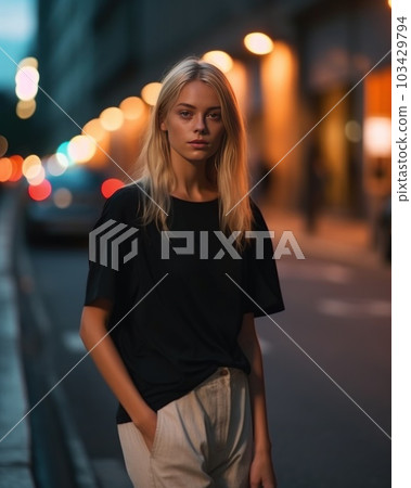 Woman in trendy outfit. Illustration AI Generative 103429794
