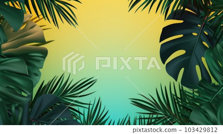 Tropical palms background. Illustration AI Generative Tropical palms background. Illustration AI Generative 103429812