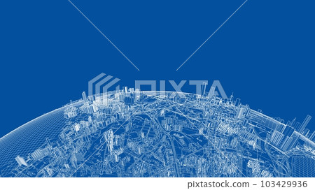 3d city sphere. Vector rendering of 3d 3d city sphere. Vector rendering of 3d 103429936